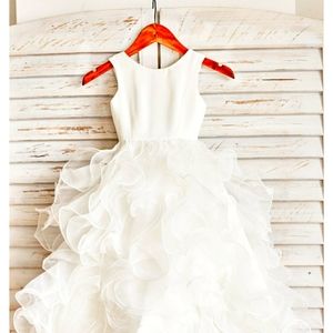 JJ'S House - Sleeveless Floor Length Formal/Flower Girl Wedding Dress  - Ivory